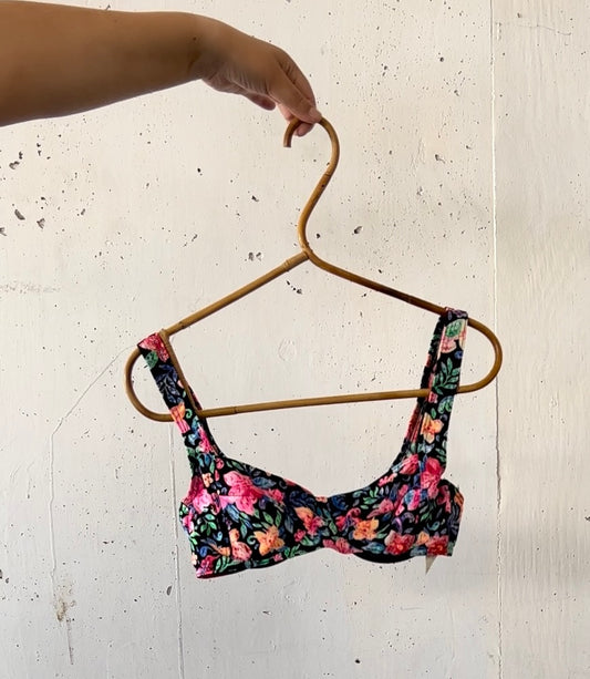 Vintage Underwire Floral Bikini Top (S)
